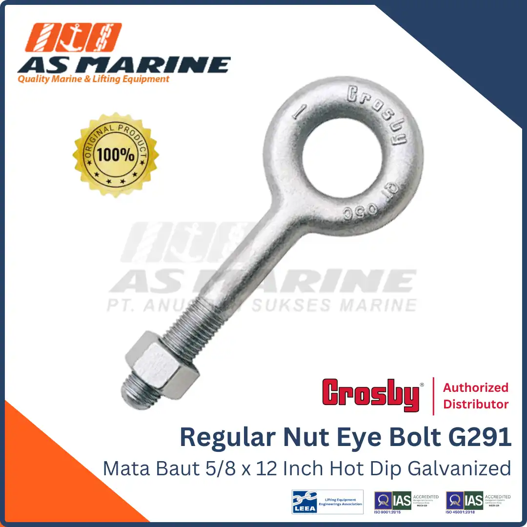 Eye Bolt Mata Baut Crosby G291 Regular Nut 5/8 x 12 inch